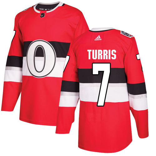 Adidas Senators #7 Kyle Turris Red Authentic 100 Classic Stitched Youth NHL Jersey